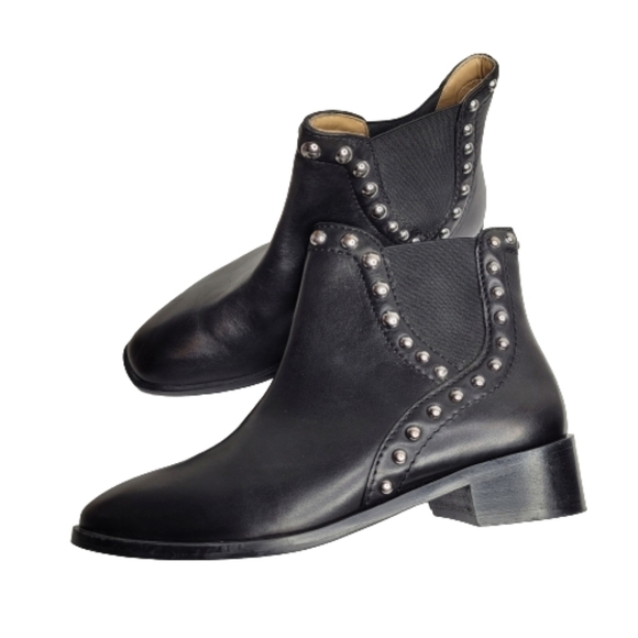 Zara Black Studded Booties - Picture 3 of 13